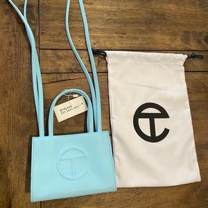 Brand New with Tags Small Pool Blue Telfar Shopping Bag!